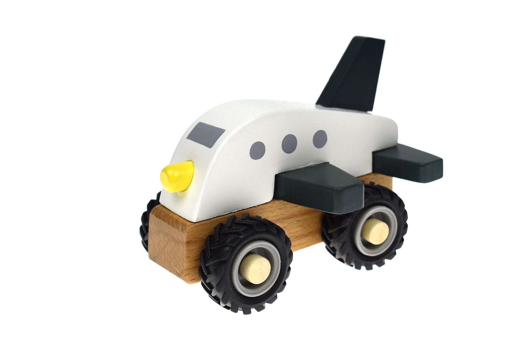 WOODEN OFF - ROAD PLANE TRUCK WHITE - Bamboo Sprout